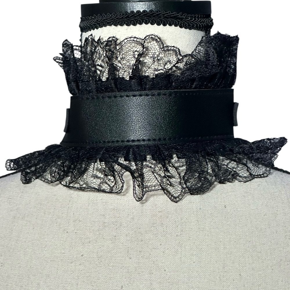 🎃 Collar Choker OS Lace Buckle Gothic Necklace Costume